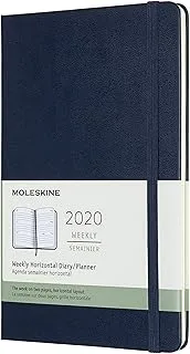 Moleskine 13 × 21 سم 12 شهرًا أجندة أسبوعية أسبوعية 2020 بغطاء صلب وإغلاق مرن - أزرق ياقوتي