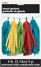 Unique Rainbow Tissue Paper Tassel Garland, 9 Feet Length