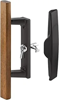 Prime-Line C 1259 Sliding Glass Door Handle Set, 3-15/16 In., Diecast and Wood, Black (Single Pack)