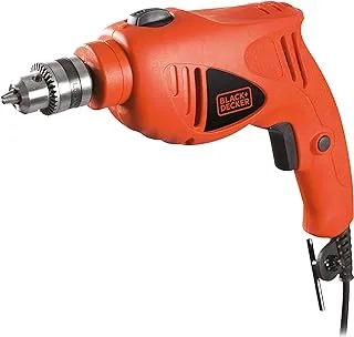 Black & Decker 480W 10mm Single Speed Hammer Drill for Wood, Steel & Masonry Drilling, Orange/Black - HD4810-B5, 2 Years Warranty