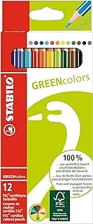 Colouring Pencil - STABILO GREENcolors - Wallet of 12 - Assorted Colours