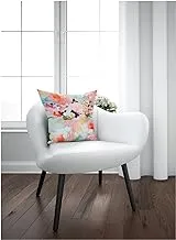 Home Town Digital Print Micro Fibre Pianted Floral Coral Cushion With Filler,45X45Cm