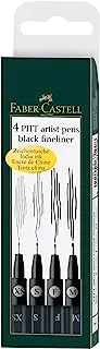 Faber Castell Pitt Artist Color Pen Set - Pack Of 4, XS, S, F, M