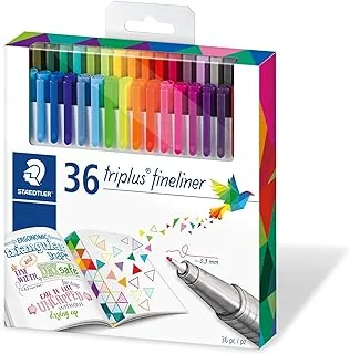 مجموعة أقلام ألوان Staedtler ، مجموعة من 36 لونًا متنوعًا (أقلام Triplus Fineliner)