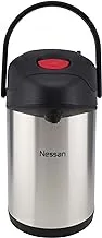 Nessan Insulated Pump Flask, Silver, 350ML, SS25HI