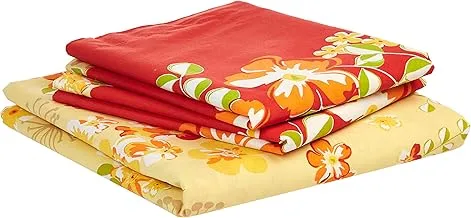 Swayam Sparkle Collection Flat Queen Bedsheet Set, Yellow/Orange, 240X270cm, Qf-1220