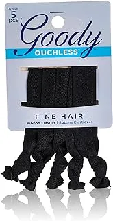 Goody 1941962 Ouchless Ribbon Elastics, Solid Black ' 5 Units