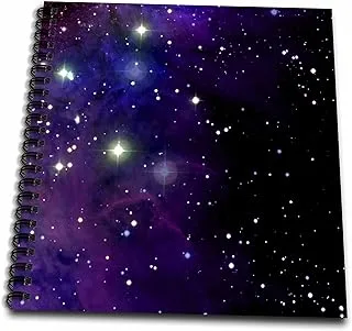 3Drose Db_112991_1 Twinkling Stars In Outer Space Photography-Astronaut Midnight Blue Shining Starry Night Sky-Drawing Book, 8 By 8