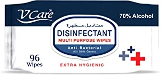 V Care Disinfectant Multi-Purpose Anti Bacterial Wipes - 96'S, Kills 99.9% Of Germs, Cleans And Protects Surfaces