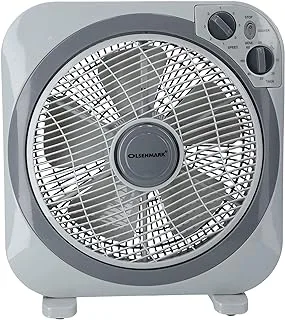 Olsenmark Box Fan, White/Blue, 12Inch, Omf1723