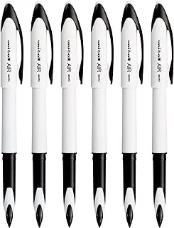 Uniball UBA 188 ELM Air Micro Roller Ball Pen (0.5mm, White Body, Blue Ink, Pack of 6)