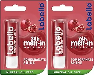 Labello Lip Balm, Moisturising Lip Care, Pomegranate Shine, 2X4.8G