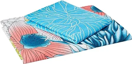 Divine casa sense 104 tc cotton single bedsheet with pillow cover - print, multicolor