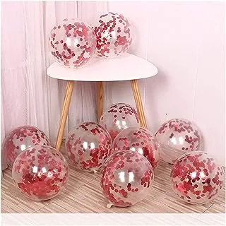 Party Time - Confetti Balloon Shower Kids Birthday Party Wedding Decoration Supplies (10pcs.) (Red)