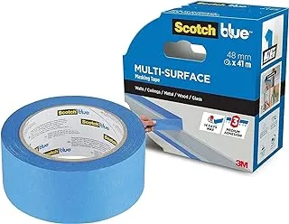 Scotch Blue Premium Masking Tape 48mm x 41m, 1 roll/pack | Blue color | Masking and Protection | High adhesion | Multi-Surface | For walls, ceiling, metal, wood | Easy to Remove with no residue