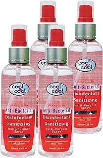 Cool & Cool Anti Bacterial Disinfectant +Sanitizing Multi -Purpose Spray, 4 X 100 Ml