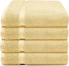 Trident Simply Fresh Hand Towel, 4 Piece, Super Soft, Highly Absorbent, Feel, Quick-Dry, Easy Care, 586 Gsm Cotton Rich Towel (Golden Sunrise), Tt-Sfh527-4-Ht-Gsun, (4-Piece)