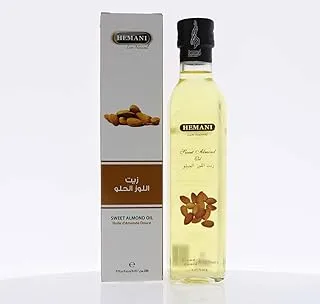 Hemani Sweet Almond Oil 250ml - 100% Natural Almond Oil For Face, Skin, & Hair - Moisturizes, Soothes, & Heals Dry Skin - Scalp Treatment For Dry & Nurished Hair