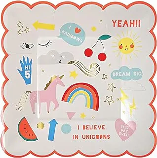 Meri Meri Unicorn Plates 8 Pieces, Small