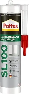 Pattex Sl100 Acrylic Sealant In White, Joint Filler For Interior Use, Ideal For Cracks, Door & Window Frame Sealant, Easy To Use White Sealant, 1X280ml Cartridge