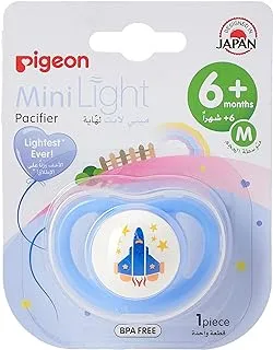 Pigeon, Minilight Pacifier, Ultra Light Weight, Soft Silicone Nipple, Bpa Free, M Size, Boy