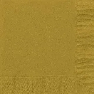 Unique Industries 39037 Gold Beverage Napkins, 100ct, Paper