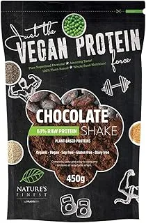 Nature's finest Organic Vegan Chocolate 63% Protein Shake Powder, 450Gm