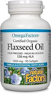 Natural Factors FlaXSeed Oil 1000 Mg 90 Softgel