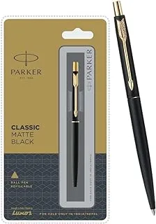 Parker Classic Matte Black GT Ball Pen, Golden color, 1 Count (Pack of 1) (9000013841)