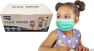 50PCS 3Layer Disposable Face Masks for Children/Kids, Solid Color (Green)