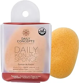 Daily Concepts USA. Bath & Shower Body Cleansing Konjac Sponge, Exfoliating Properties, Removes Dead Skin Cells -Turmeric