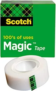 Scotch Magic Tape in Box 3/4 x 1299 in (19mm x 33m), 1 roll/box | Invisible | Removable | General Purpose Sticky Tape | For Document Repair, Labelling and Sealing | Scotch Tape | Boxed individually