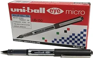 Uni-Ball 162545000 0.5 mm Nib Ub-150 Eye Micro Rollerball Pen 12Pack Black