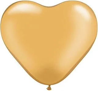 Qualatex Heart Balloon 100 Pieces, 11 Inch Size, Gold