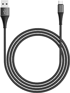 LAZOR Flow CM32 USB-A TO Micro-USB Fast Charging Cable, Premium 1 Meter, 2.4A Fast Sync and Charge Cable,Black