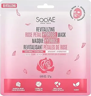 Soo’Ae New York. Rose Petal Hydrogel Mask. Anti Aging, Antioxidant Rich Face Sheet Mask. Made in Korea.