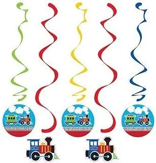 Creative Converting All Aboard Dizzy Danglers 5 Pieces, 30-Inch Length