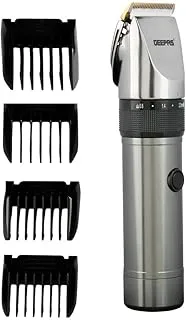 Geepas Rechargeable Professional Hair Clipper, ON/OFF Switch, Indicator Light, GTR8711|Cordless Hair Clippers, Grooming Kit with Stand