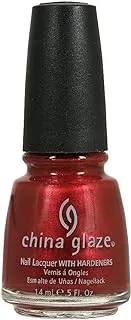 China Glaze Nail Lacquer With Hardeners - 14 Ml, Drive In - Red