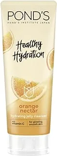 Pond's Healthy Hydration Gel Facial Cleanser for Glowing, Smooth Skin, Orange, with 100 percent Natural Origin Orange Extract and Vitamin C, 100ml