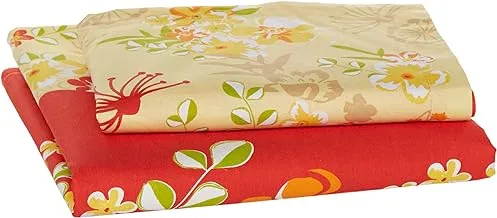 Swayam Sparkle Collection Flat Single Bedsheet Set, Yellow, 180x270cm, SF-1220