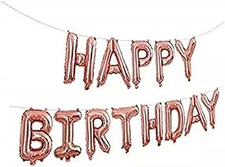 Happy Birthday Balloons Banner Decorations Party Supplies 16-inch - 40 Cm Per Pcs Rose Gold Foil