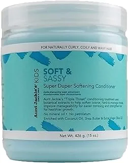 Aunt Jackie's Girls Soft and Sassy Softening Conditioner, Enriched with Coconut Oil, Shea Butter Extra Virgin Olive Softens Coarse Hair, 15 Ounce