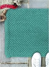 Home Town Plain Cotton Blue Bath Mat,50X80