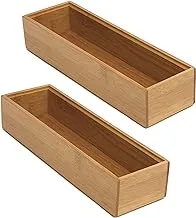 Lipper International 8181S Bamboo Wood Stacking Drawer Organizer Box, 3