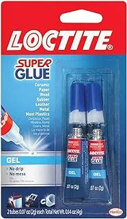 Loctite Super Glue Gel, Two 2-Gram Tubes (1399965), 2 Pack