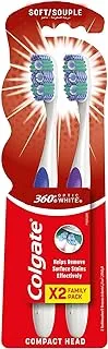 Colgate 360 optic white soft whitening toothbrush 2 piece value pack - Assorted Color