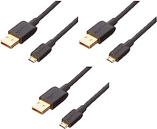 Amazonbasics Usb 2.0 A-Male To Micro B Cable (3 Pack), 3 Feet, Black