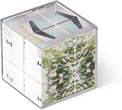 إطار صورة مكعب من الزجاج الكريستالي الجليدي من أومبرا - يحمل ثلاث صور 2.5 × 2.5 ، نيكل