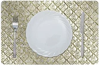 Glamour Glitter Metallic Mirror Look Printed Placemat Gold Aec-29613